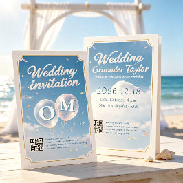 Convites Casamento Azul à Beira-Mar