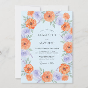 Convites Casamento Azul Azulado Ranunculus Eucalipto