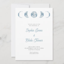 Casamento Azul Celestial de Lua Minimalista