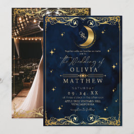 Convites Casamento Azul Celestial Elegante