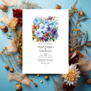 Convites Casamento Azul Claro, Turquesa e Marrom Avermelhad