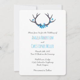 Convites Casamento Azul com Antlers do País