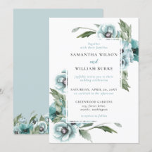 Casamento Azul com Derramamento Floral Rustic Wate