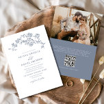 Convites Casamento Azul com Dusty Foto Vintage em Francês F<br><div class="desc">Capture a beleza eterno do seu dia especial com o nosso Convite para Casamento vintage Floral Elegante. Apresentando delicados trabalho de arte florais e clássicos elementos de design, inspirados na vintagem, este convite estabelece um tom romântico e sofisticado para o seu casamento. Feito com materiais premium e detalhes personalizáveis, ele...</div>