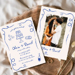Convites Casamento Azul Com Foto Vintage Desenhada À Mão<br><div class="desc">Ponha o tom para uma celebração de eterno com este Convite de Casamento Whimsical Francês Vintage, Desenhado à Mão. Apresentando ilustrações florais artísticas e intrincadas e uma fonte romântica inspirada na safra, esta design exumenta elegância e charme. Seus elementos balísticos se combinam perfeitamente com a estética rural francesa, criando um...</div>