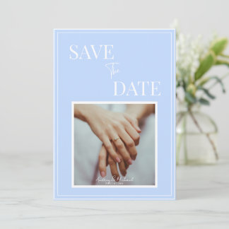 Convites Casamento Azul Costeiro Save the Date – Elegante