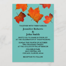 Convites Casamento Azul De Alho Laranja Queimado