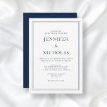 Convites Casamento Azul de Marinho Elegante<br><div class="desc">Convite para Casamento Azul de Marinho Elegante</div>