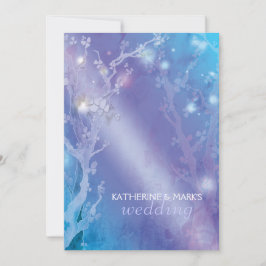 Convites Casamento Azul de Shimmering da Floresta Celestial