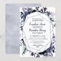 Casamento Azul De Silver Floral Nocturno Gem Dusty