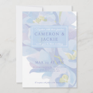 Convites Casamento Azul Delphinium