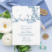 Casamento Azul do Mapa Elegante do Marinho Westbro