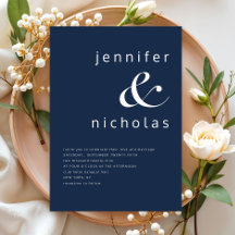 Casamento Azul do Marinho Moderno Elegante