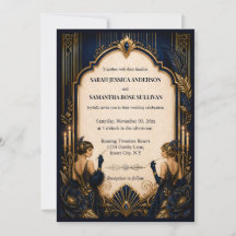 Casamento azul dourado Gatsby flapper anos 20