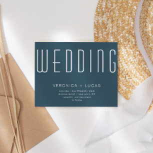 Convites Casamento Azul E Branco Com Script Moderno Minimal