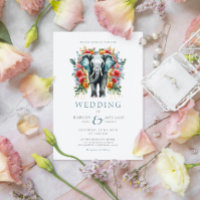 Casamento Azul e Branco da Baía Floral de Elefante