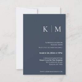 Convites Casamento Azul e Branco-Monograma-
