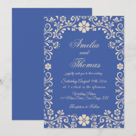 Convites Casamento Azul Francês