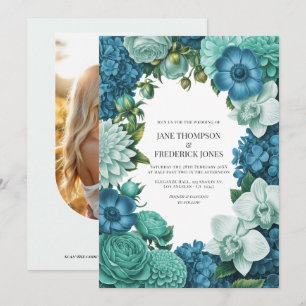 Convites Casamento Azul Maré, Deriva de Espuma do Mar e Nuv