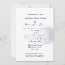 Convites Casamento Azul Marinho Dólar de Areia