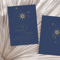 Casamento Azul Marinho Estrelas Celestiais Ouro El
