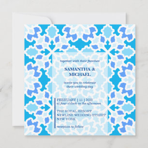 Convites Casamento Azul-Marinho Sem Costuras