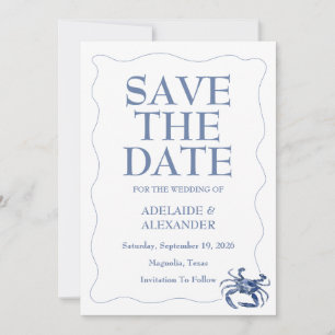 Convites Casamento Azul Moderne de Água Marinha Costeira
