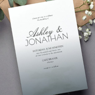 Convites Casamento Azul Moderno e Minimalista