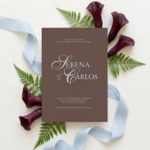 Casamento Azul Moderno em Pó Marrom Chocolate