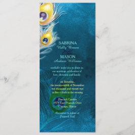 Convites Casamento Azul Pavão-Pavão Russo