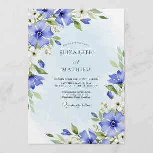 Convites Casamento Azul Pintura Floral Capricho