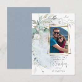 Convites Casamento | Azul poeirento sobre a lua apaixonada