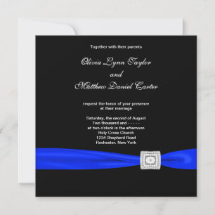 Convites Casamento Azul Preto Azul Real