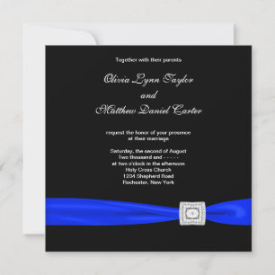 Convites Casamento Azul Royal Preto Azul