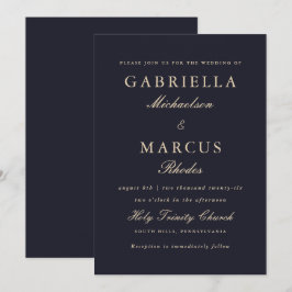 Convites Casamento Azul Simples e Elegante