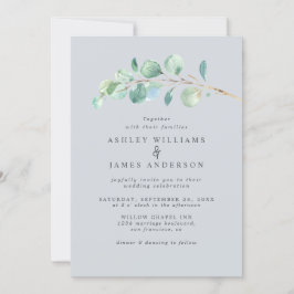 Convites Casamento Azul Simples Verde