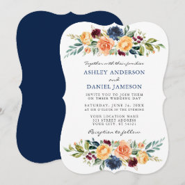 Convites Casamento Azul-Verde Misturado