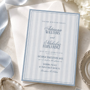 Convites Casamento Azul Vintage Old Money