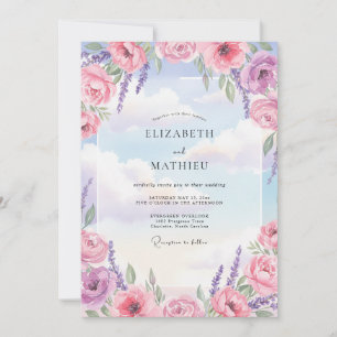 Convites Casamento Azul Violeta Ranunculus Eucalipto
