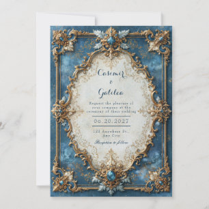 Convites Casamento Barroco Joia Azula