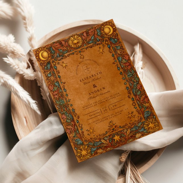 Convites Casamento Barroco Místico Celestial (Criador carregado)