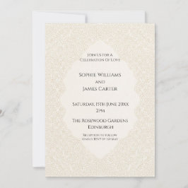 Convites Casamento Beige Art Deco