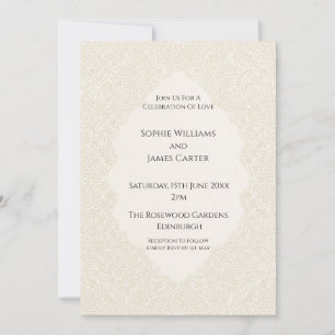 Convites Casamento Beige Art Deco