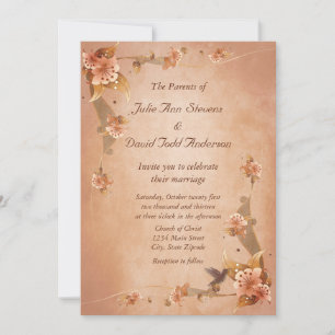 Convites Casamento Beige Vintage Lily
