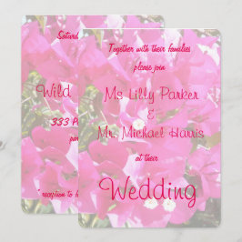 Convites Casamento Belo de Impressão Bougainvillea Rosa