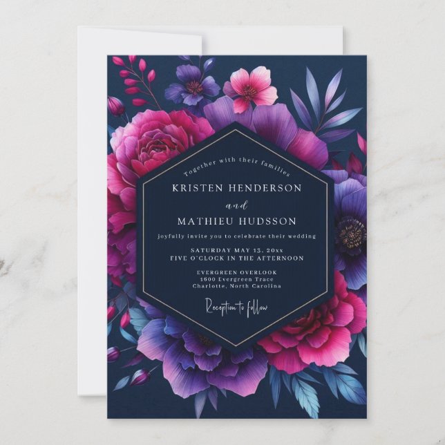 Convites Casamento Bioiluminoso de Ámética (Frente)