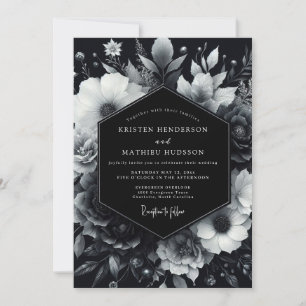 Convites Casamento Black Moody Bloom