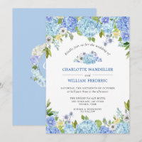 Casamento Blue Hydrangeas Greenery Watercolor