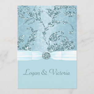 Convites Casamento Blue Ice Sparkle Wonderland