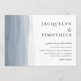 Convites Casamento Blue Ombre Watercolor